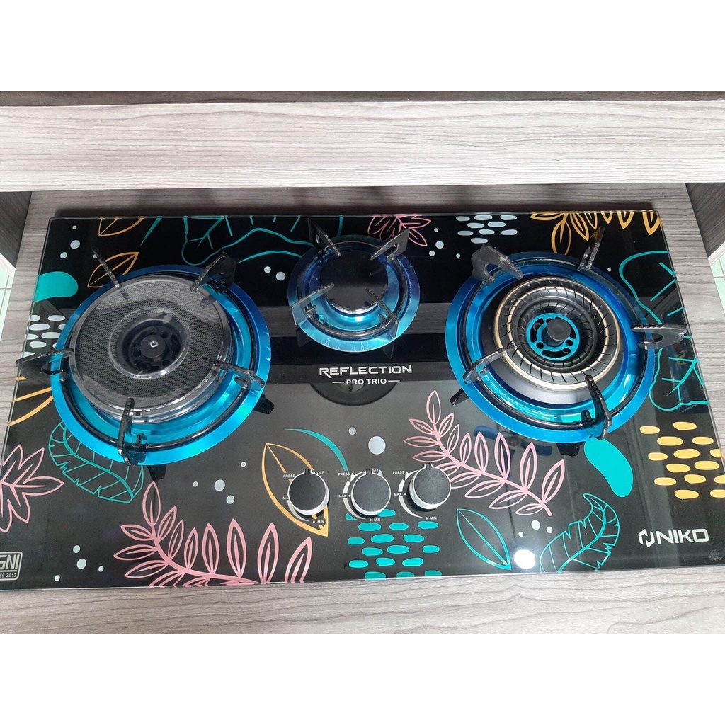 Niko Kompor Tanam Niko Reflection Pro Trio 3 Tungku Api Liilin + Bara