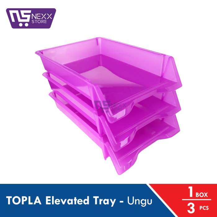 

Box File Topla Elevated Tray / Rak Susun Plastik 3 Tingkat (Folio)