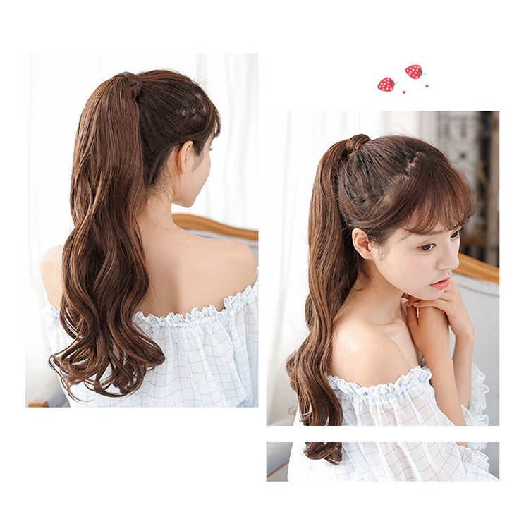 Hair clip pony tail ponitail korea curly rambut palsu curly berkualitas