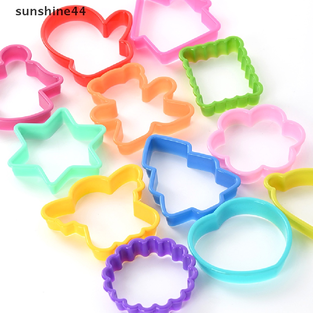 Sunshine 12Pcs Christmas Cookie Cutter Gingerbread Cetakan Pohon Xmas Natal Kue Deco.