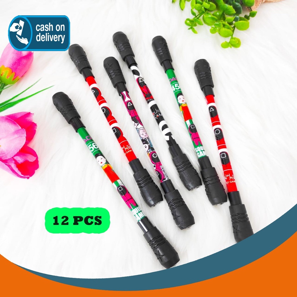 

SELUSIN PULPEN MAINAN PUTAR MAGNET SQUID GAME ISI 12 PCS SPINNING ALAT TULIS BOLPOIN UNIK IMUT MURAH PEN GEL KARAKTER LUCU MURAH PENA