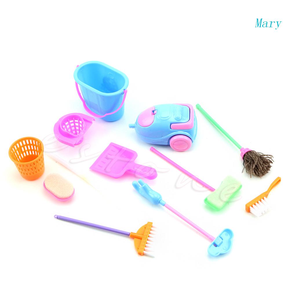 Mary Set 9Pcs Perlengkapan Furniture Cleaner Furnishing Kit Rumah Boneka