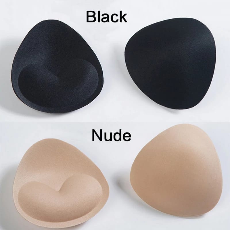 Sepasang Push Up Bra Pads Spons BH 2 Pcs Nude Black Lembut Busa Bra Removeable Busa Pad Sponge Cup Bra Busa Spon Pengganti Swimsuit Baju Pakaian Renang Padding