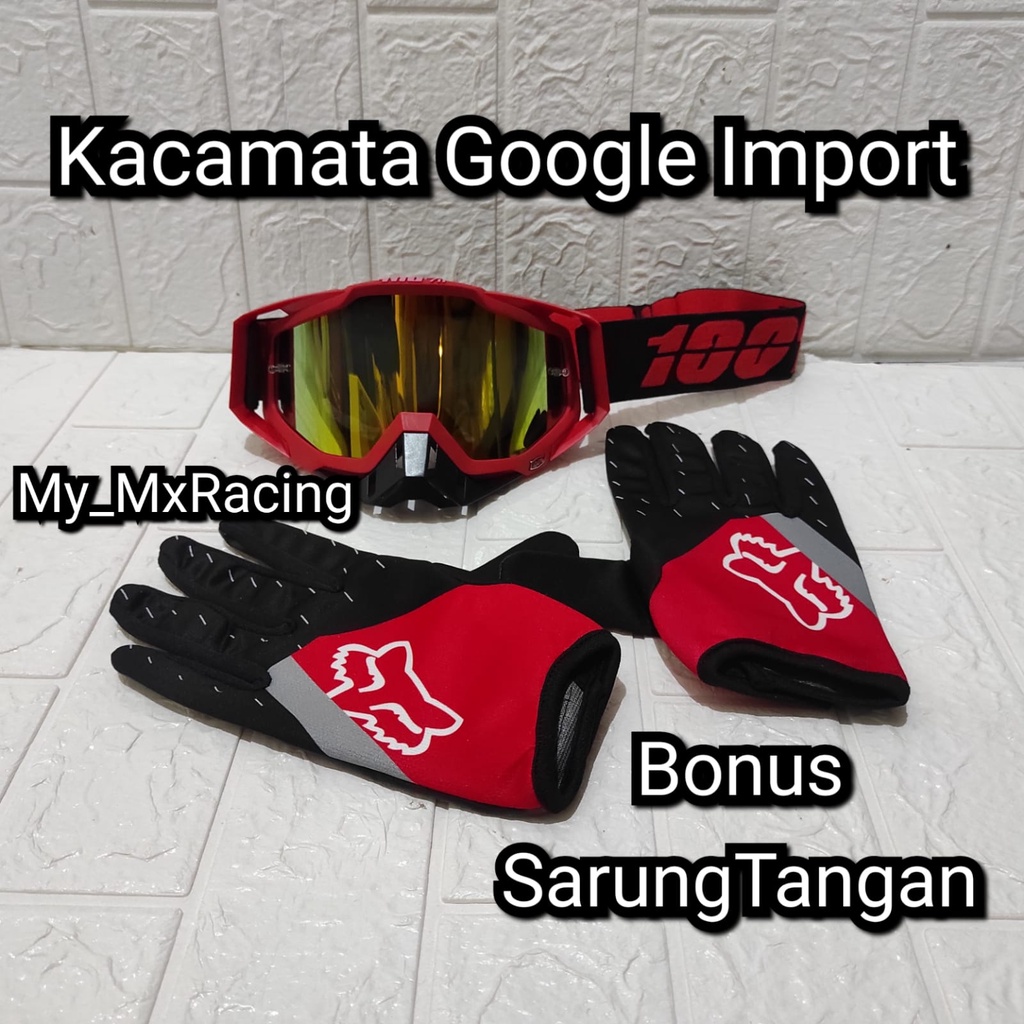 Kacamata Goggle KUALITAS  PREMIUM - Goggle trail motor cross - Kacamata trail -  -kacamata supermoto or sunmori -KACAMATA BERKENDARA FREE GLOVE