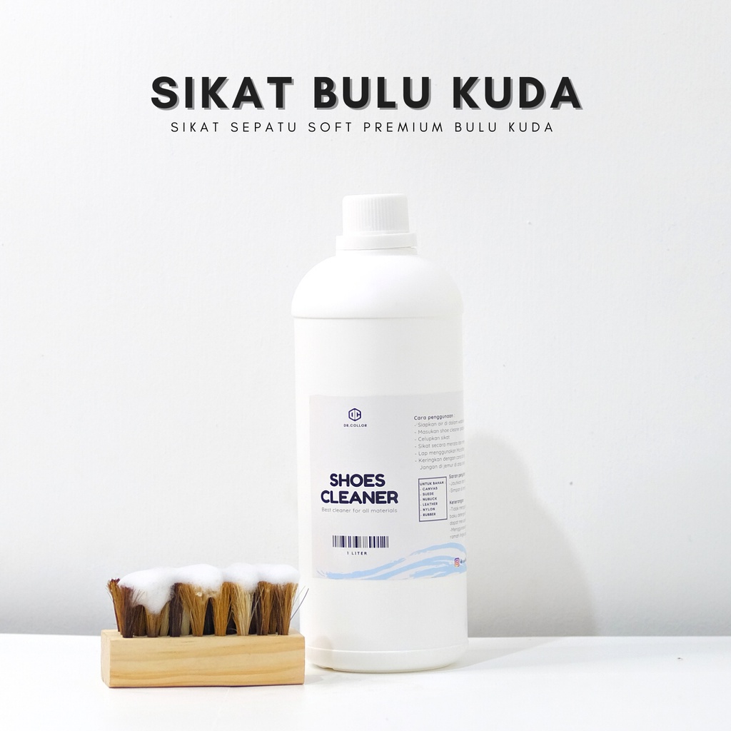 Sikat premium bulu kuda untuk semir cuci sepatu dr collor