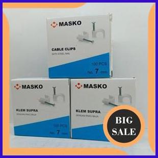 

limited stock klem kabel round cable clip penjepit kabel masko 7mm paku beton 100pc 2774N23