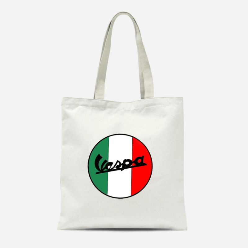 Tas Tote Bag Resleting /Totebag /Totebag Wanita /Tote bag kanvas / Tote Bag  Motif Vespa Italy /Totebag Pakai Resleting /Totebag Anti Air Murah