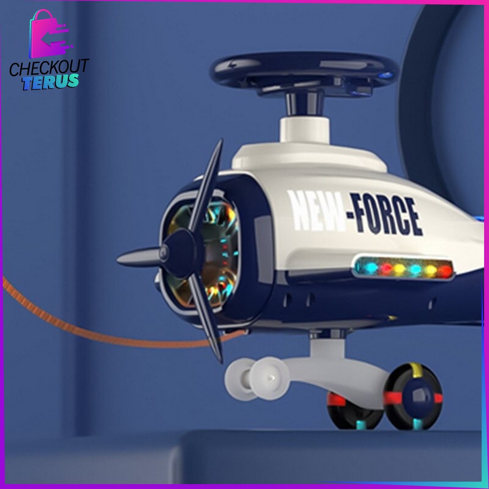 CT M303 Maenan Mobil Dorong Pesawat Skuter Duduk Anak Aircraft Ride On Swing Car LED Musik Mainan Mobil Mobilan Dorong