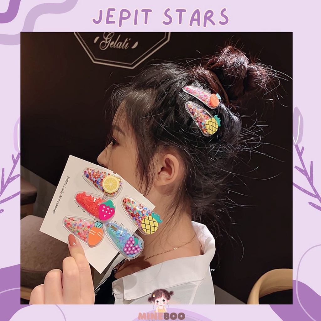 mineboo - JEPIT STARS Jepit Rambut Anak Fashion Korea Jepit Rambut Kartun Jepit Rambut Gadis