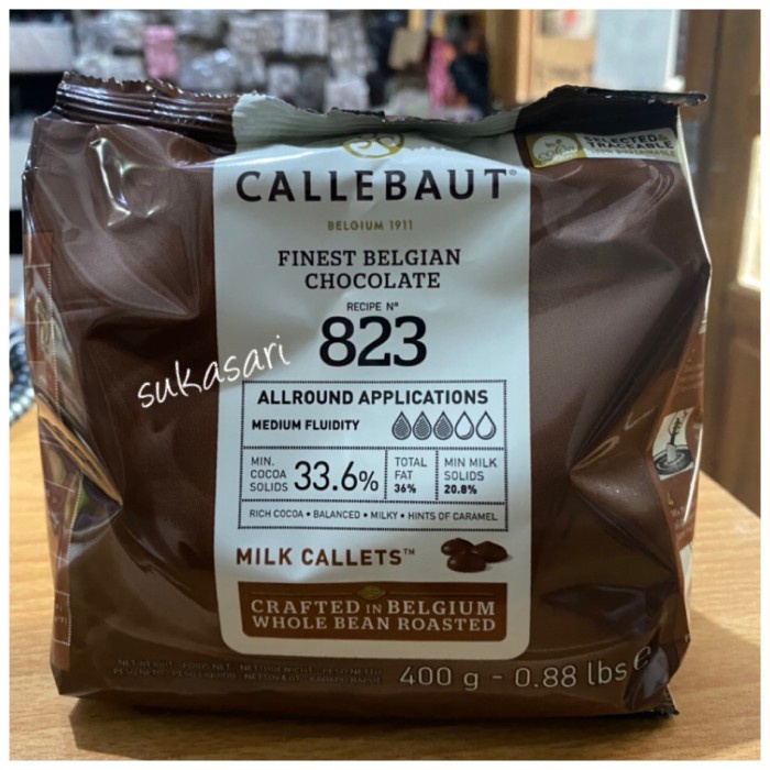 

Callebaut Milk 823NV 400gr pack belgian callet couverture dcc cokelat