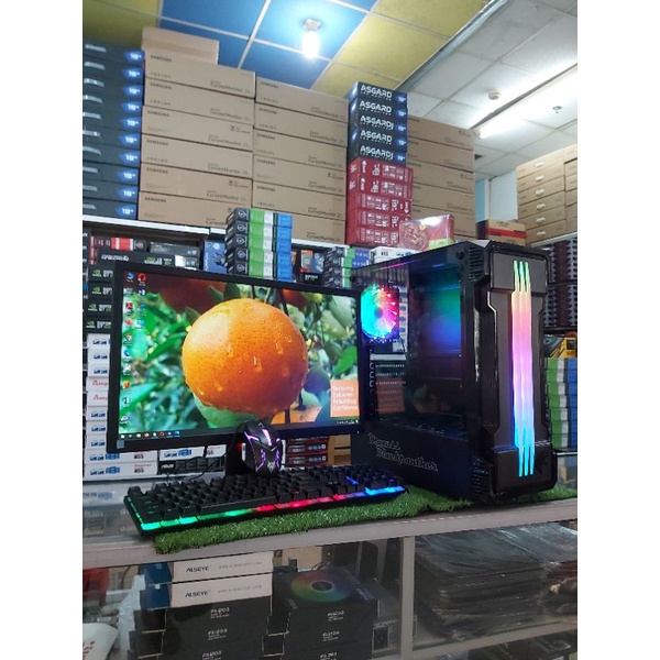 Pc gaming Ryzen 5 5600 led 19 in fulset siap pakai