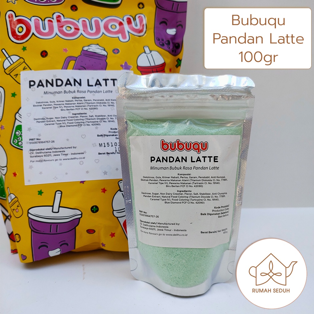 

Bubuqu Pandan Latte 100gr - Minuman Bubuk Rasa Susu Pandan Shake