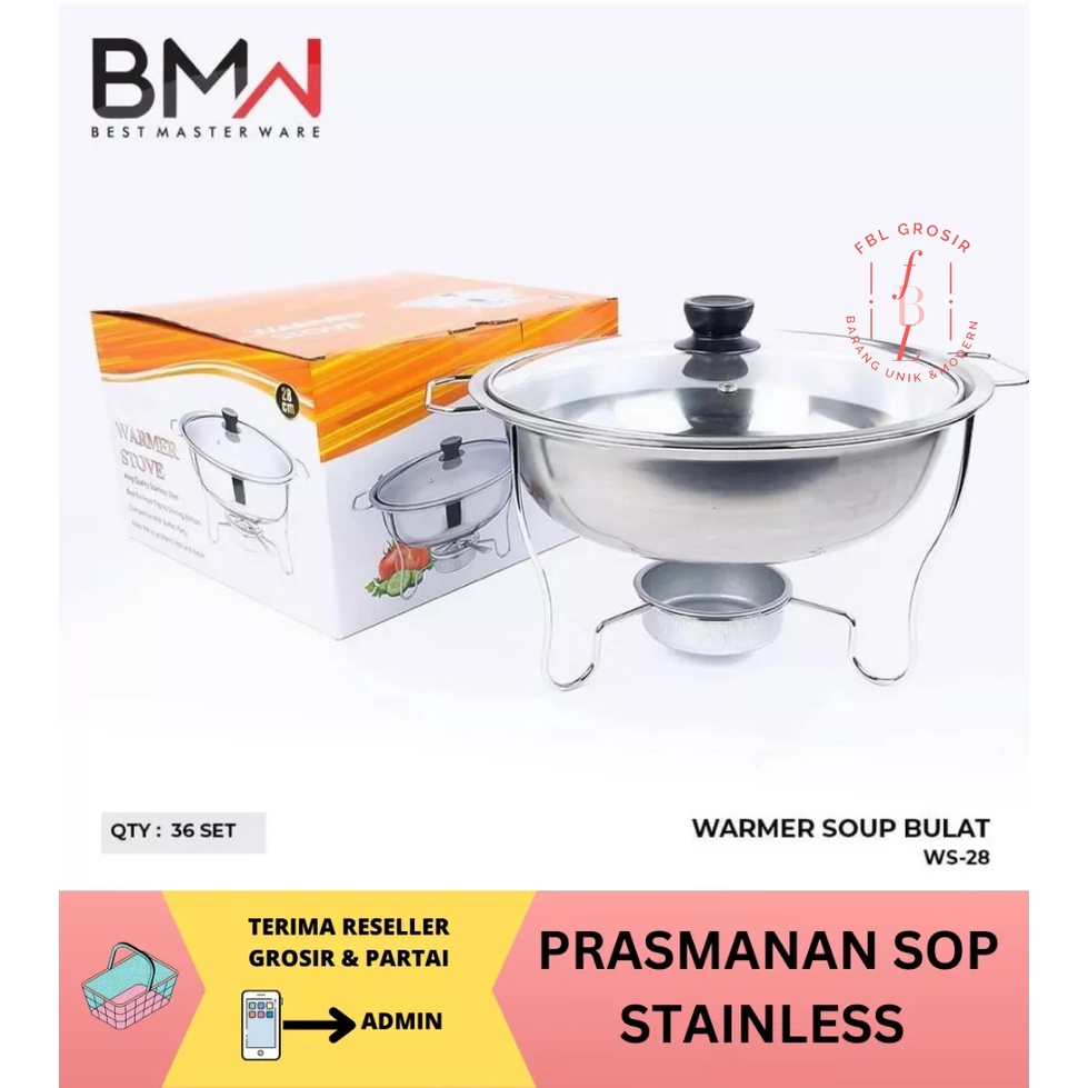 PRASMANAN SOP WARMER SOUP STAINLESS TEMPAT SAJI PRASMANAN FREE PACKING BUBBLE FBL