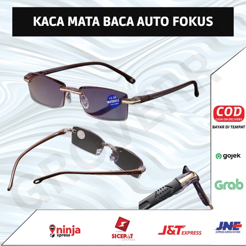 Kacamata Baca Super Auto Fokus Plus Anti Radiasi Blueray Blue Light Kaca Mata Rabun Dekat Presbiopia Frame Rimles Original Unisex Pria Wanita