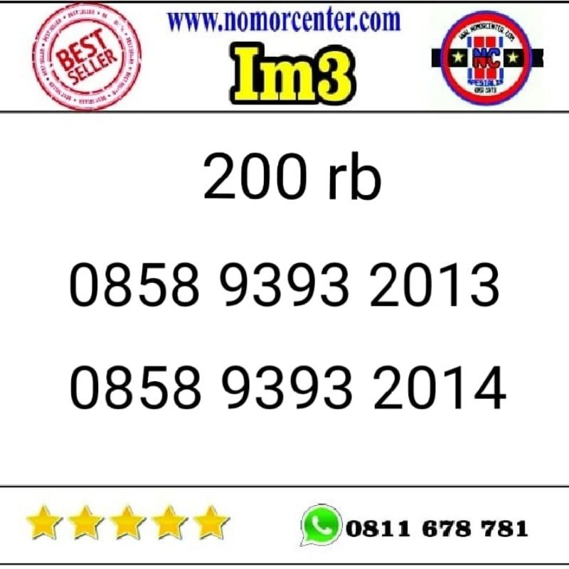 nomor nomer cantik Indosat 4g murah seri tahun