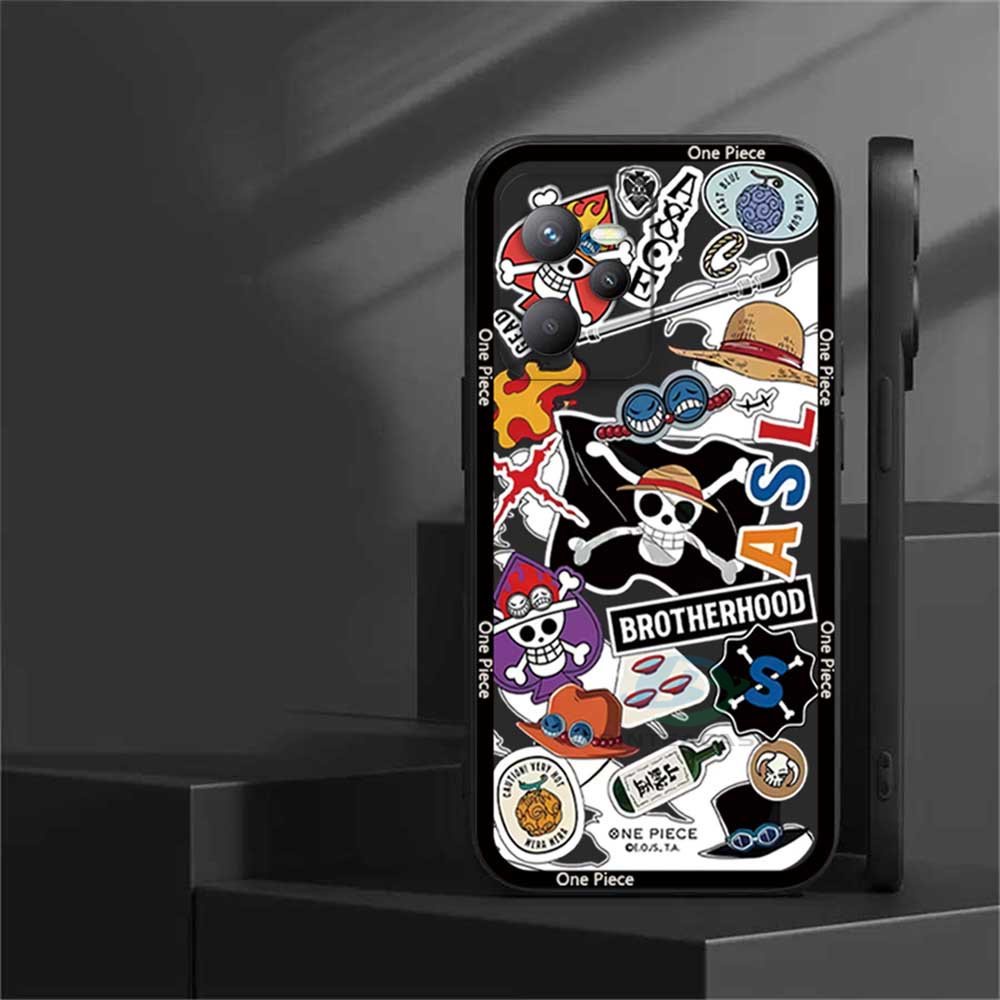 Realme 10 C35 C21Y C25Y C21 RealmeC11 C25 C17 C15 C12 C3 C2 Realme 8i 7i 5 5i 6i 6 Pro 7 Pro One Piece Luffy Brook and the Devil Fruit Casing Handphone Silikon Lembut Binteacase