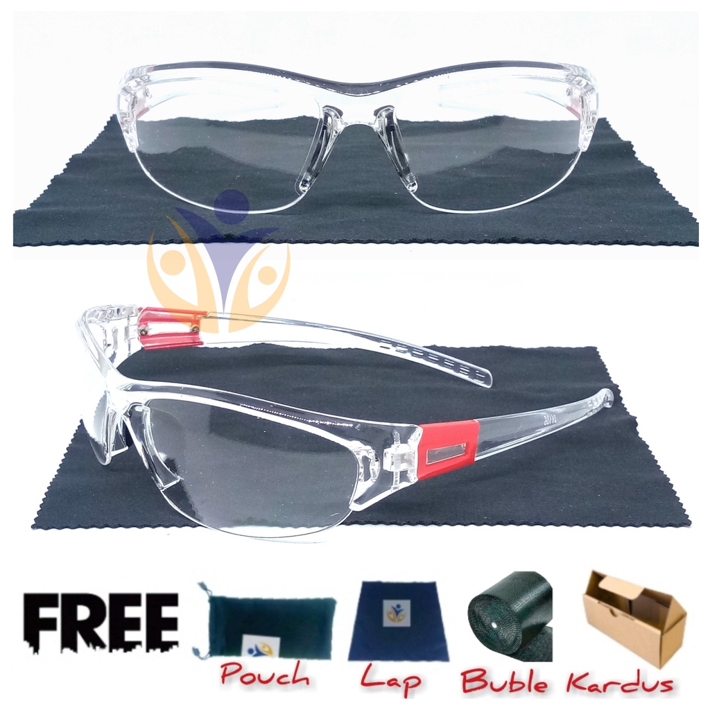 Kacamata silver clear safety riding uv protection