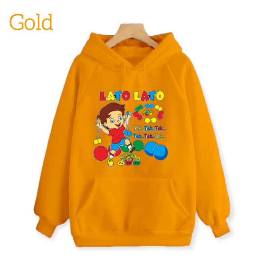 Hzl_outfit Sweater Hoodie Anak Lato Lato Tek Tek Tek Viral (COD)