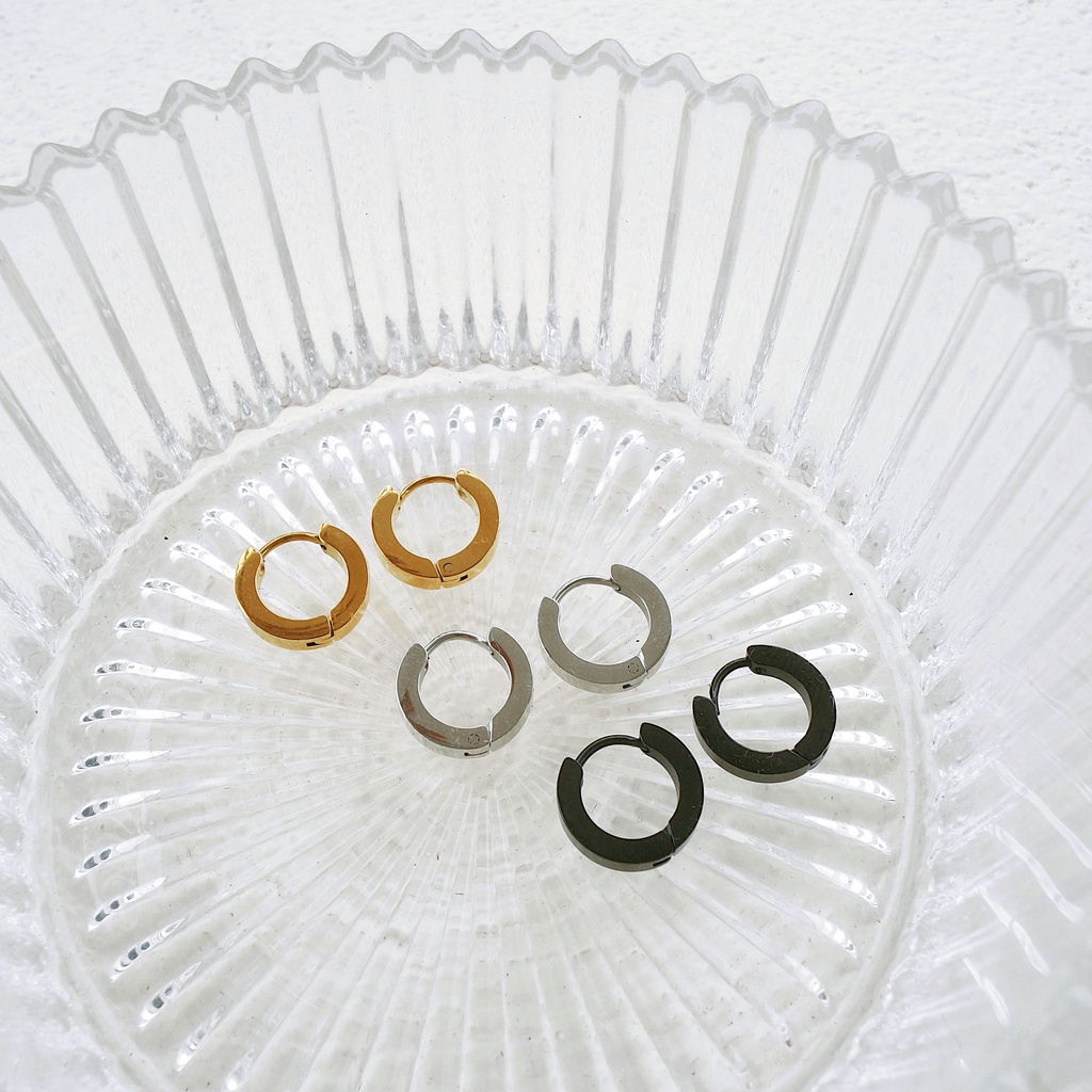 CODY / EARRINGS / HOOPS MINI / HUGGIES - STAINLESS STEEL - ANTI KARAT