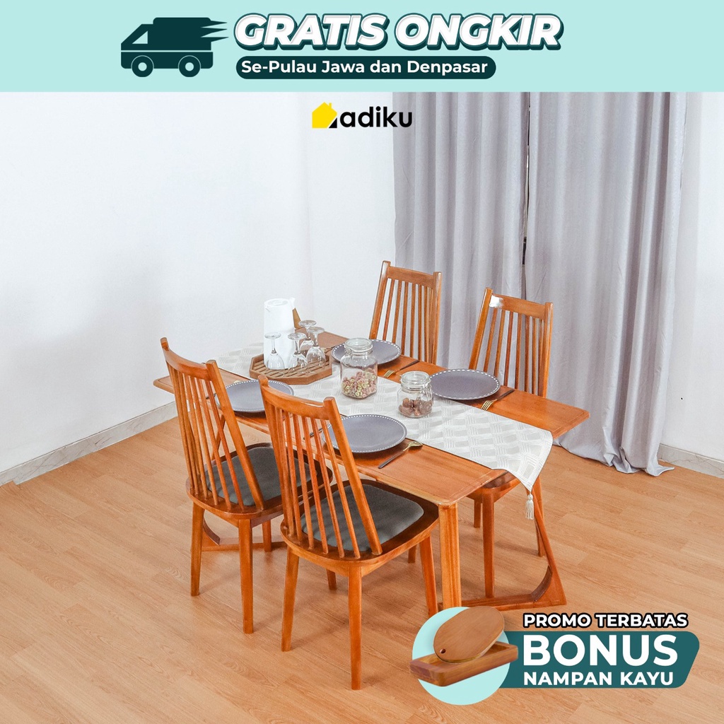 ADIKU.ID YOKOHAMA Meja Makan - Dining Table - Meja Makan 4 Orang