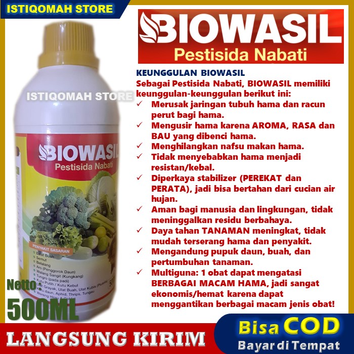 Obat Semprot Ulat Kacang Panjang BIOWASIL 500ML Pestisida Nabati Obat Semprot Ulat Daun Kacang Panjang - Obat Tanaman Anti Ulat Untuk Kacang Panjang - Obat Semprot Hama Ulat Pada Tanaman Kacang Panjang Paling Manjur Murah Laris