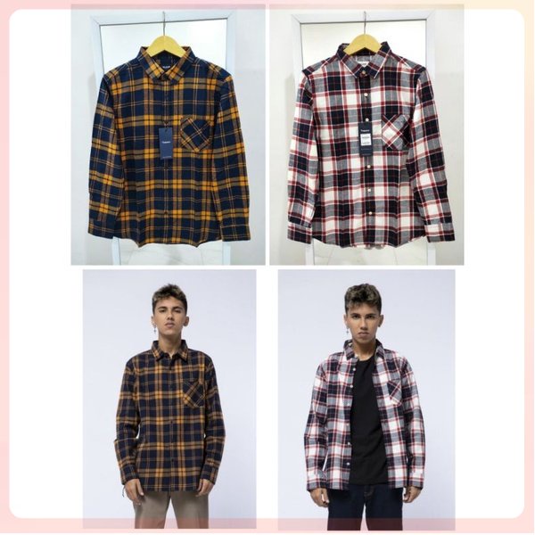 TIRA JEANS KEMEJA FLANEL LENGAN PANJANG  SALE