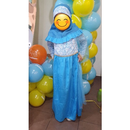 Preloved Dress Muslim anak set dgn kerudung