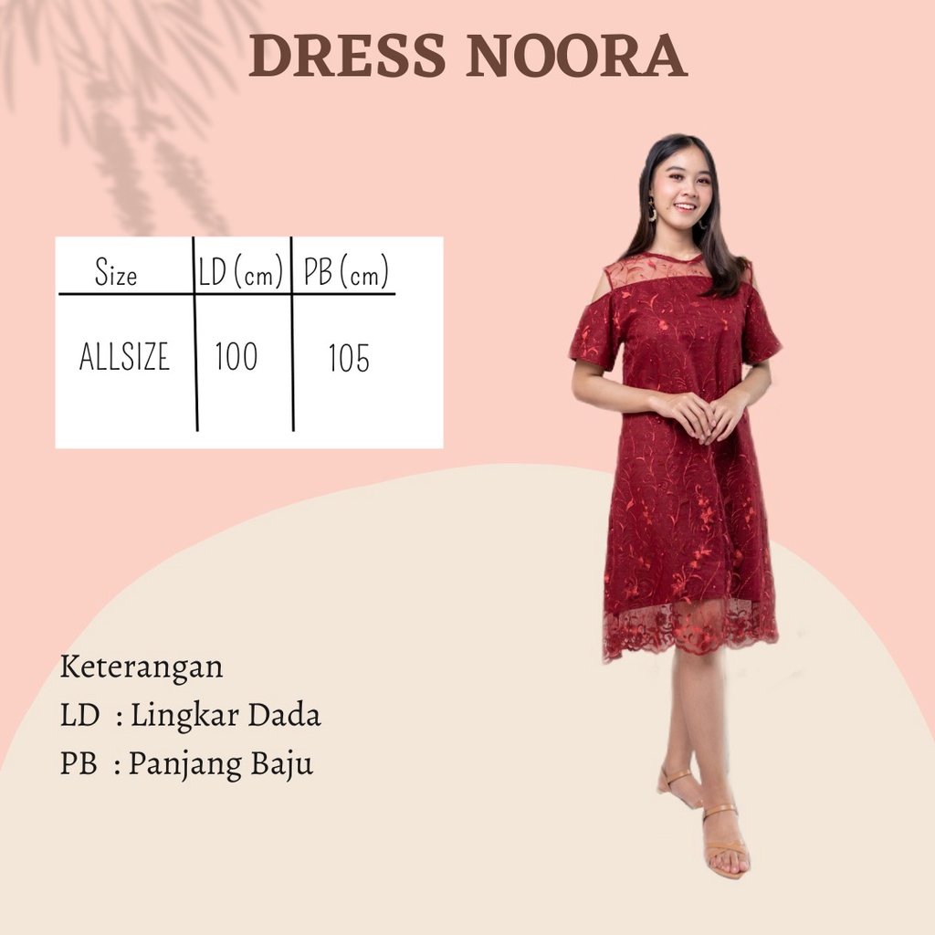 DRESS BRUKAT KOREA KONDANGAN WANITA REMAJA NOORA