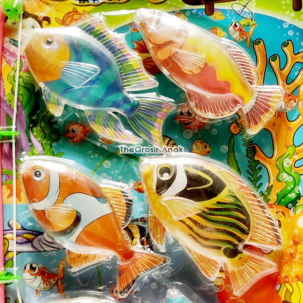 Mancing Yuk B1163 Mainan Pancing 6 Ikan Magnet Joran Jaring Fishing Game