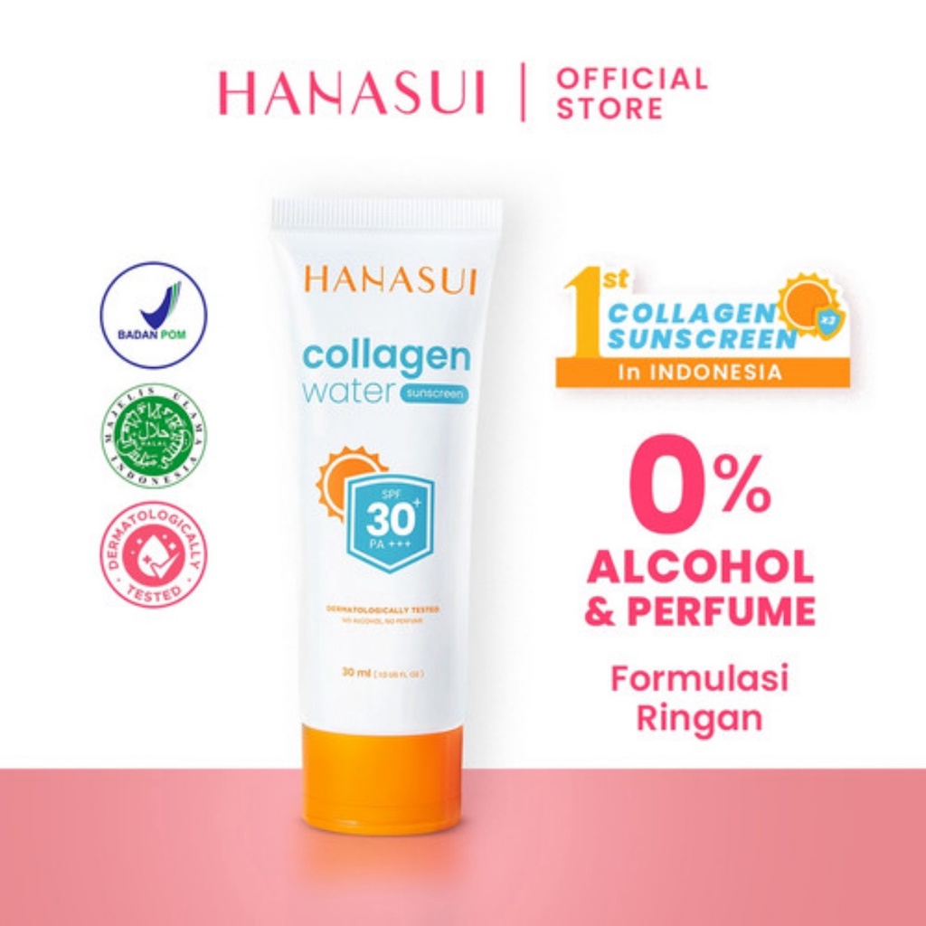 HANASUI Collagen Water Sunscreen SPF 30 PA+++ 30ml - Apple_Kosmetik