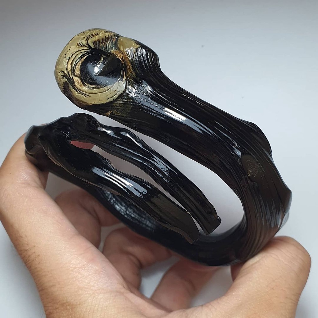 Gelang Akar Bahar Hitam Bonggol Natural Jumbo