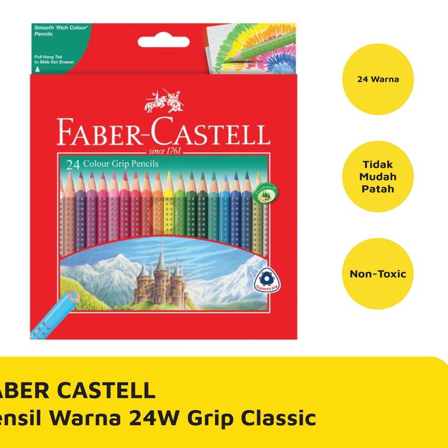 

ハ COLOUR PENCIL / PENSIL WARNA FABER CASTELL 24 WARNA GRIP CLASSIC MURAH Promo !