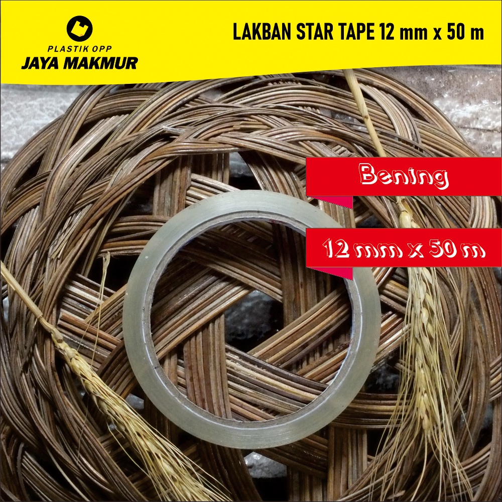 

Lakban Bening Star Tape 12mm x 50m 24mm x 50m 45mm x 70m Lakban Besar Bening Lakban Packing Barang