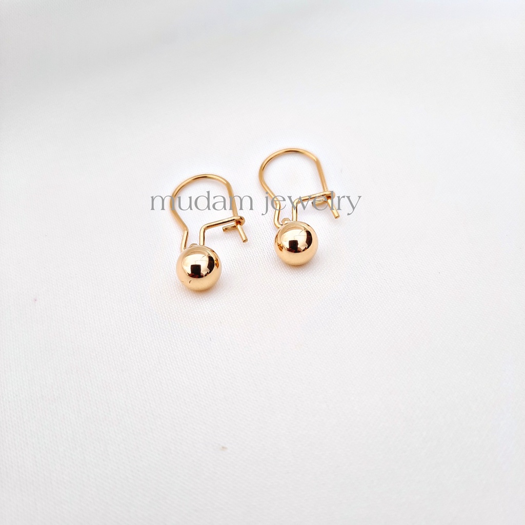 Anting Desi Bola Pasir Glitter dan Polos Tersedia Warna Gold