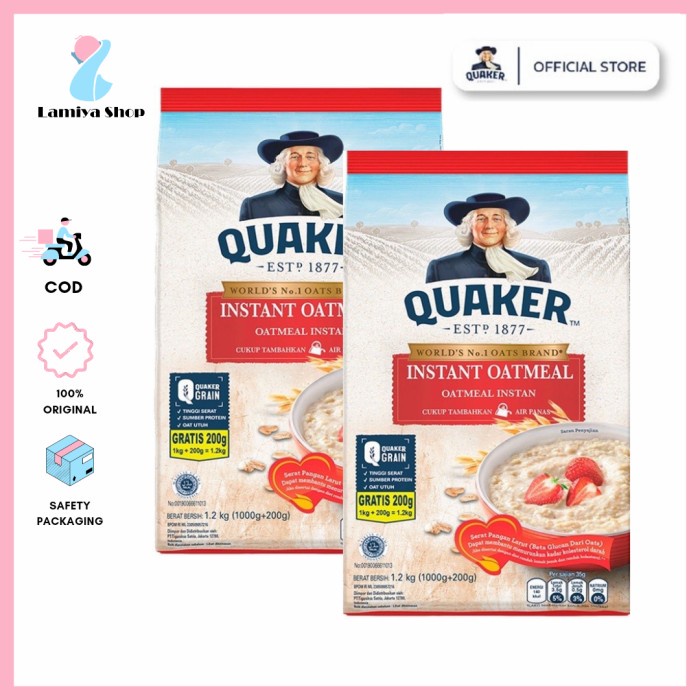 

[BISA COD] Quaker Instant Oatmeal 1200 gr - Exp 01 2024