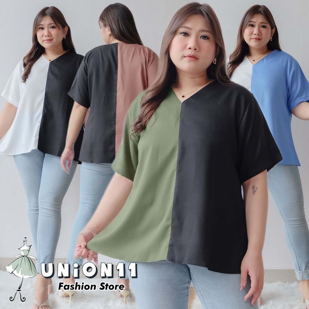 UNION11 - ATASAN JUMBO WANITA LD 120 / BAJU JUMBO WANITA / BAJU KERJA WANITA BIGSIZE / BLOUSE JUMBO WANITA / ATASAN JUMBO XXXL WANITA EXO