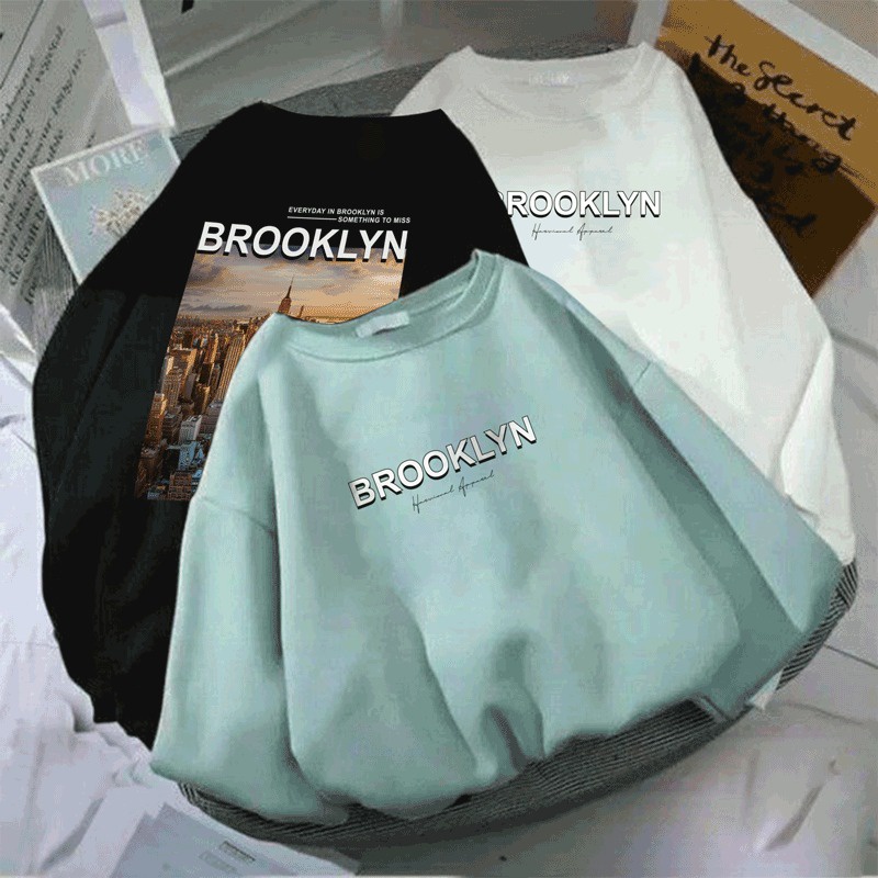 Parisdivarious Sweater Hoodie Sweatshirt Crewneck Brooklyn Gedung Bahan Fleece Size S - XXL (Pria &amp; Wanita)