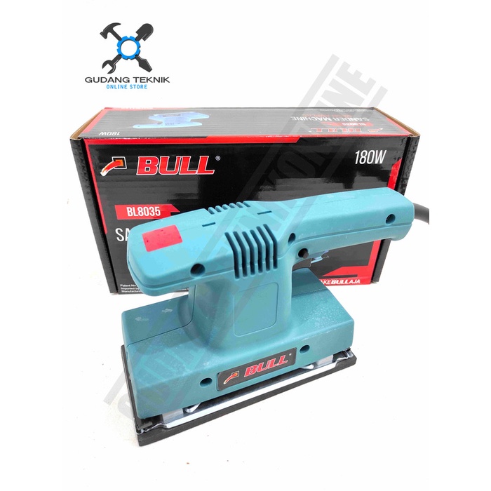 Mesin Amplas Tangan Kayu Sander Listrik 130 Watt BL8035 BULL / Palm Sander Elektrik Tembok Finishing Sander 130W BL 8035 BULL