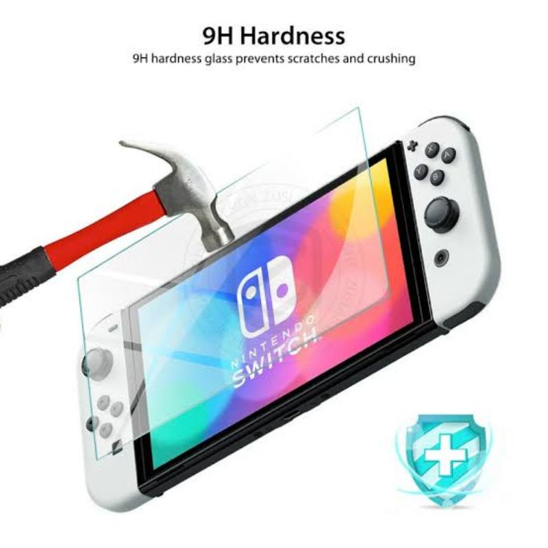 Tempered Glass Nintendo Switch OLED Antigores Screen Protector Guard Clear Bening Model