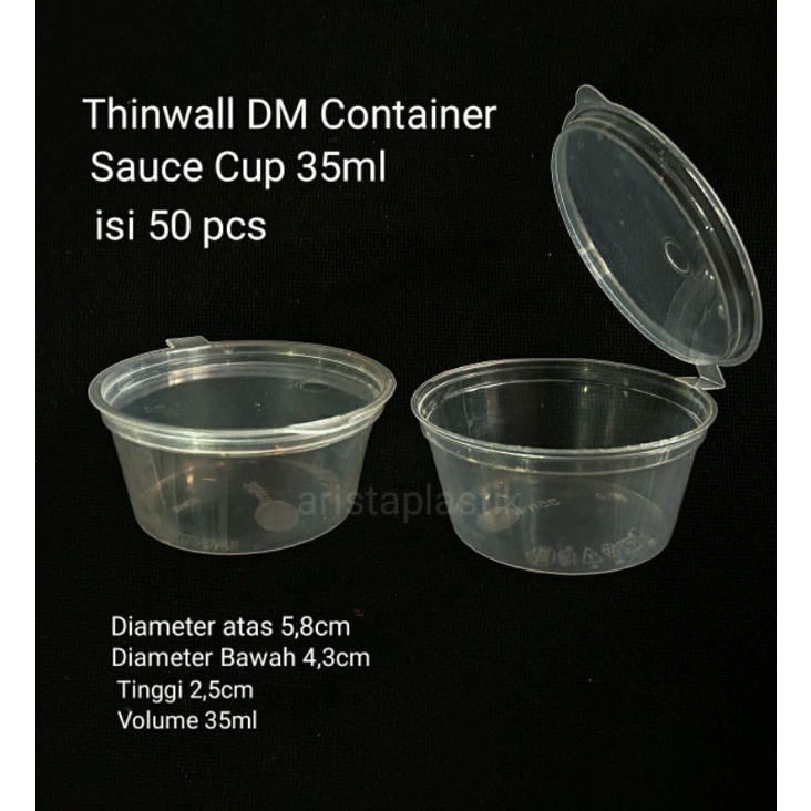 Thinwall DM Sauce Cup 35ml / Cup Sambel 35ml isi 50 pcs
