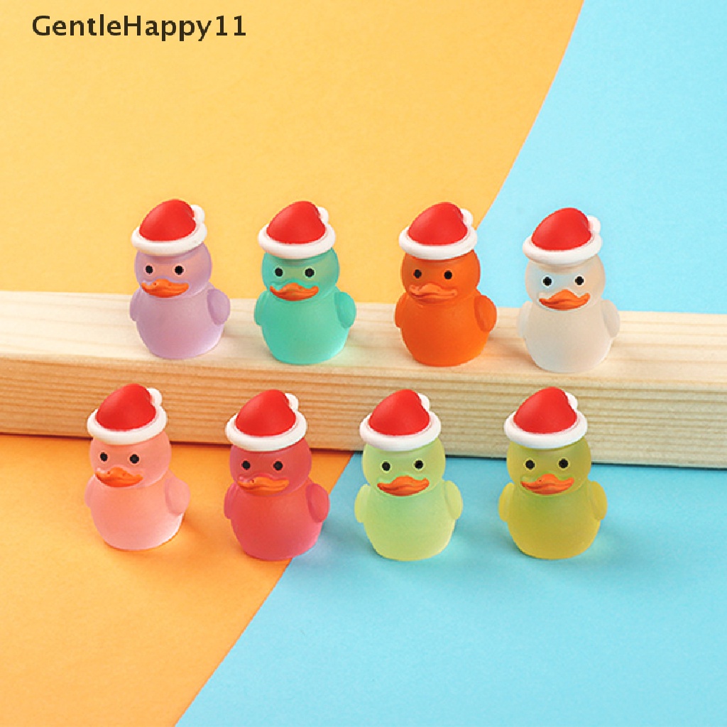 Gentlehappy 2PcsCartoon luminous red cap duck diy resin Aksesoris Miniatur Mainan Ornamen id