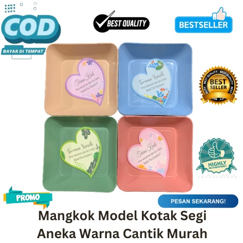 [BISA COD] PROMO Mangkok Model Kotak Segi Aneka Warna Cantik Murah Tempat Cabe Tempat Kecap Mangkuk Saos Wadah Saus Souvenir Acara Pesta Tempat Bumbu Kotak Murah