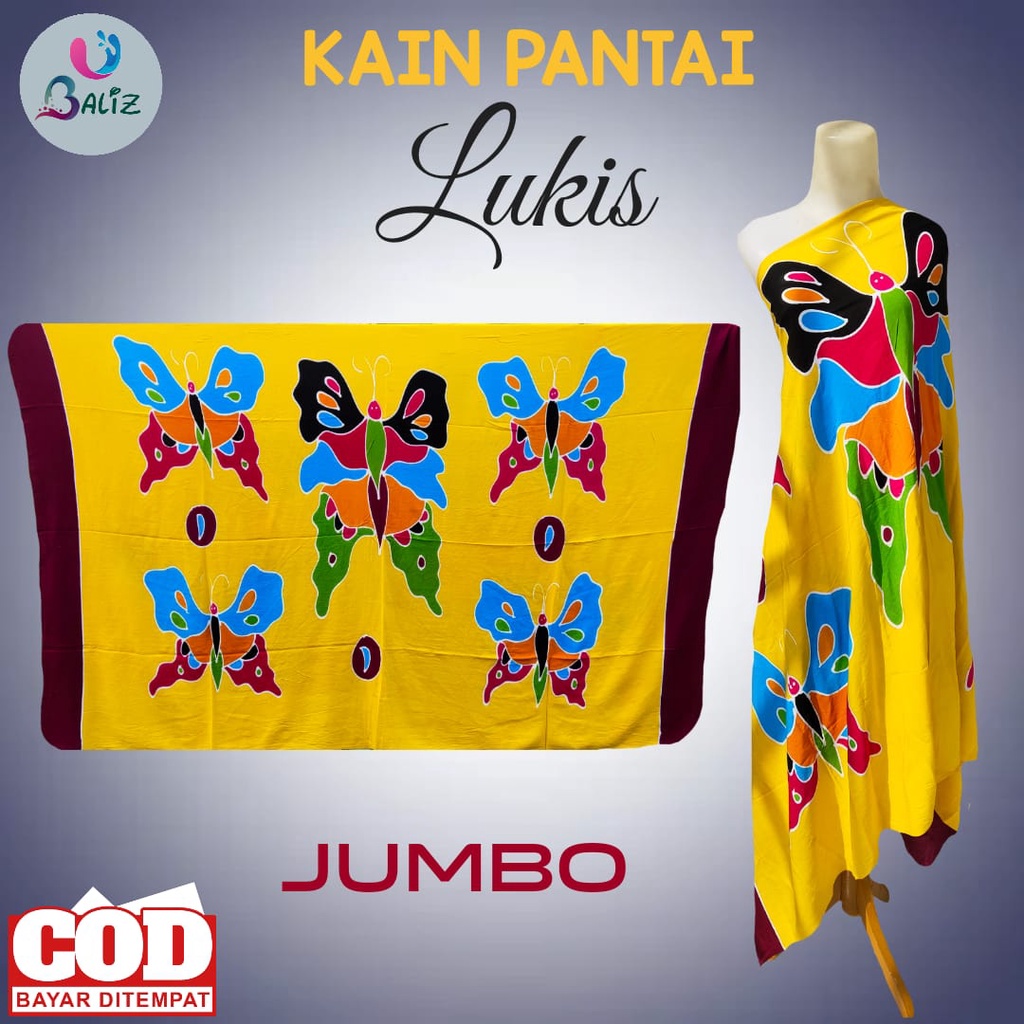 Kain Pantai Kain Pantai Lukis Jumbo Bahan Super Tebal SEMBILAN MODE