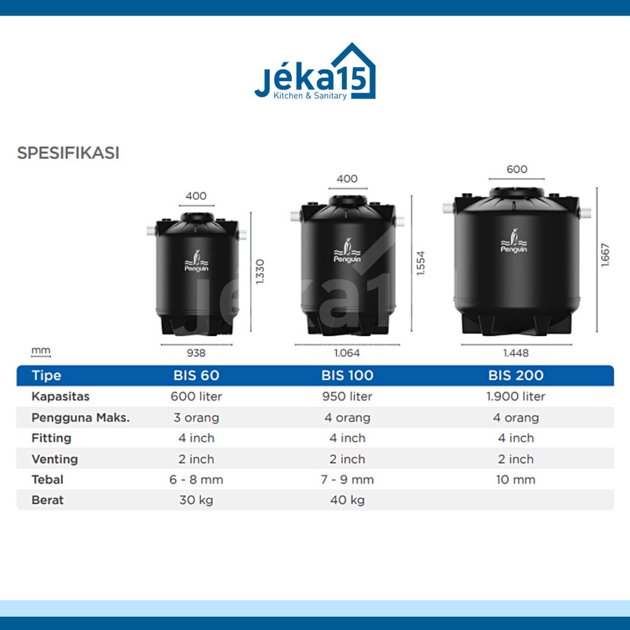 BIS SEPTIC TANK PENGUIN / TANGKI PENGUIN