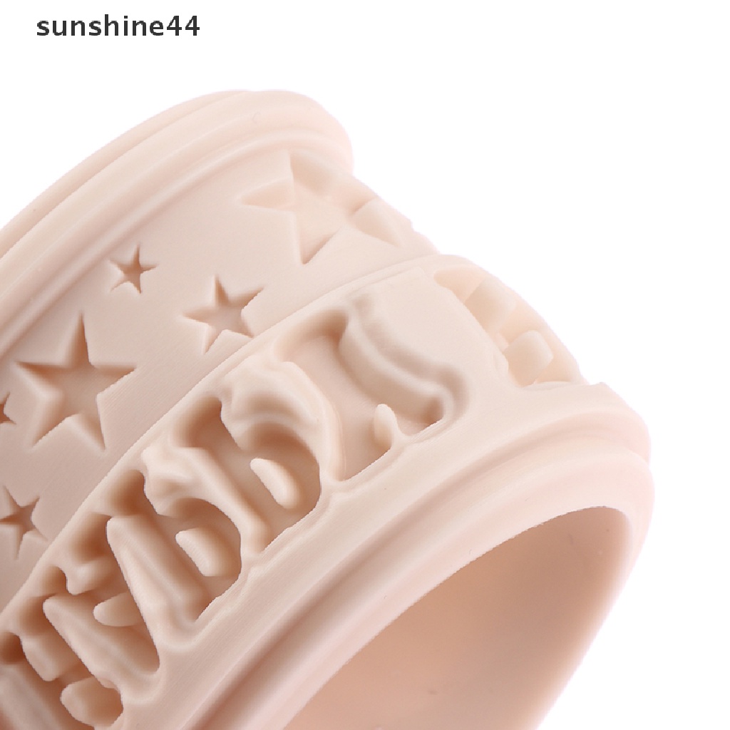 Sunshine 1Pc Cetakan Silikon Happy Birthday Bahasa Inggris DIY 3D Untuk Cetakan Coklat Es Jelly.