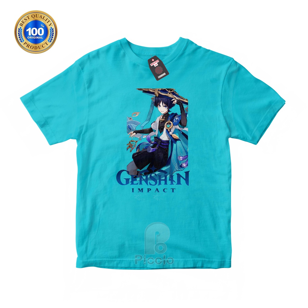 BAJU KAOS ATASAN ANAK MOTIF KARAKTER GAME GENSHIN IMPACT Bahan COTTUN (FREE NAMA)