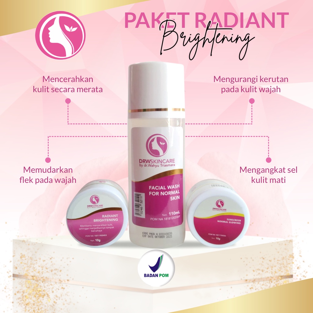 DRW SKINCARE Paket Radiant Brightening Krim Penghilang Flek Hitam Obat Flek Hitam Terlaris Termurah 
