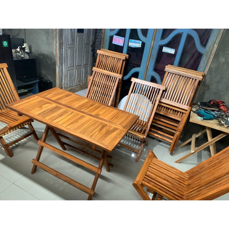 Meja Lipat 100x60 Tinggi 75 Full kayu jati