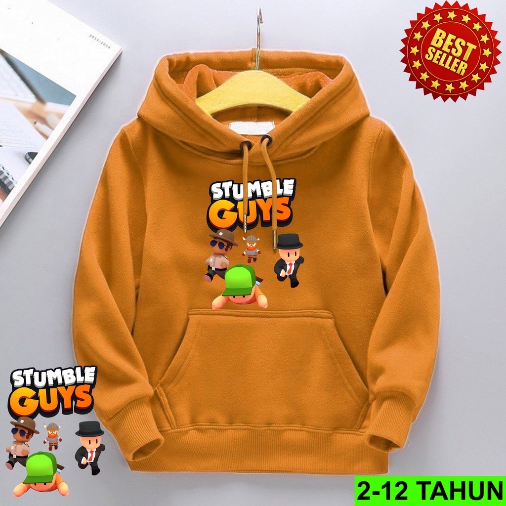 Jumper Hoodie Anak STUMBLE GUSY RUN II Jaket Hoodie Anak Viral II Sweater Hoodie Kids Sz M - XL ( Laki Laki &amp; Peremepuan )