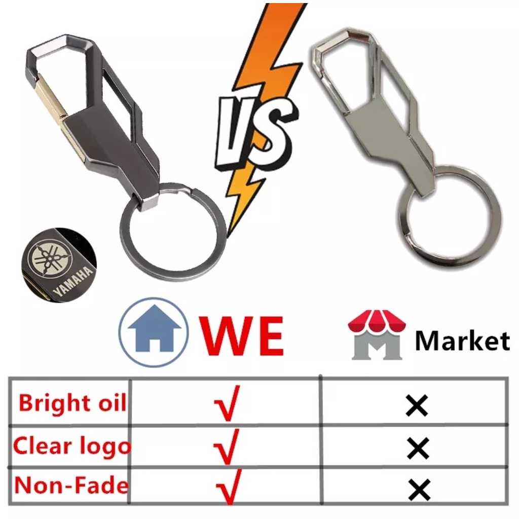 Gantungan Kunci Mobil Motor Metal 3in1 Car Keychain Gantungan Karabiner